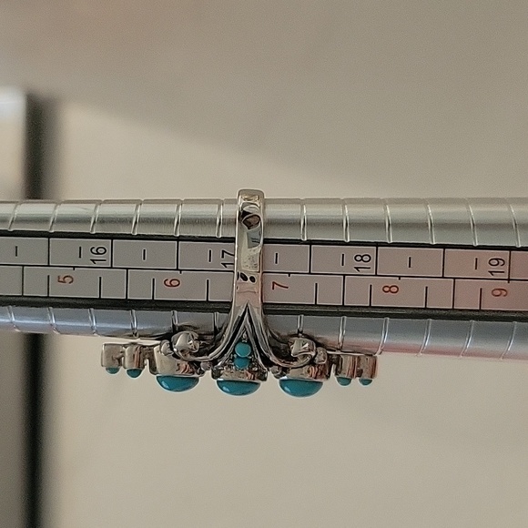 Turquiose and sterling silver ring - Picture 3 of 4